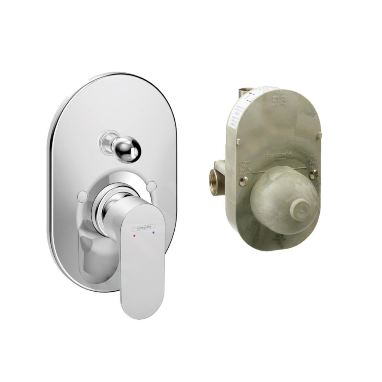 Miscelatore incasso doccia hansgrohe Rebris S con deviatore cromo