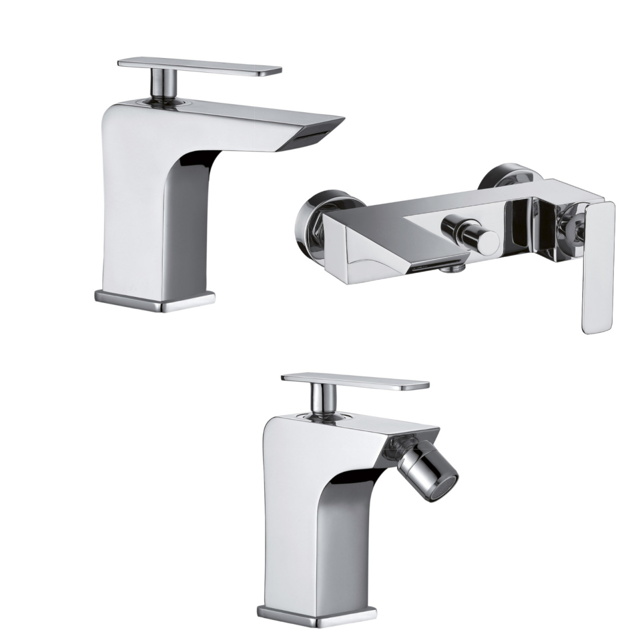 Quaranta - Toce - Set miscelatori bagno lavabo bidet vasca - Ottone cromo