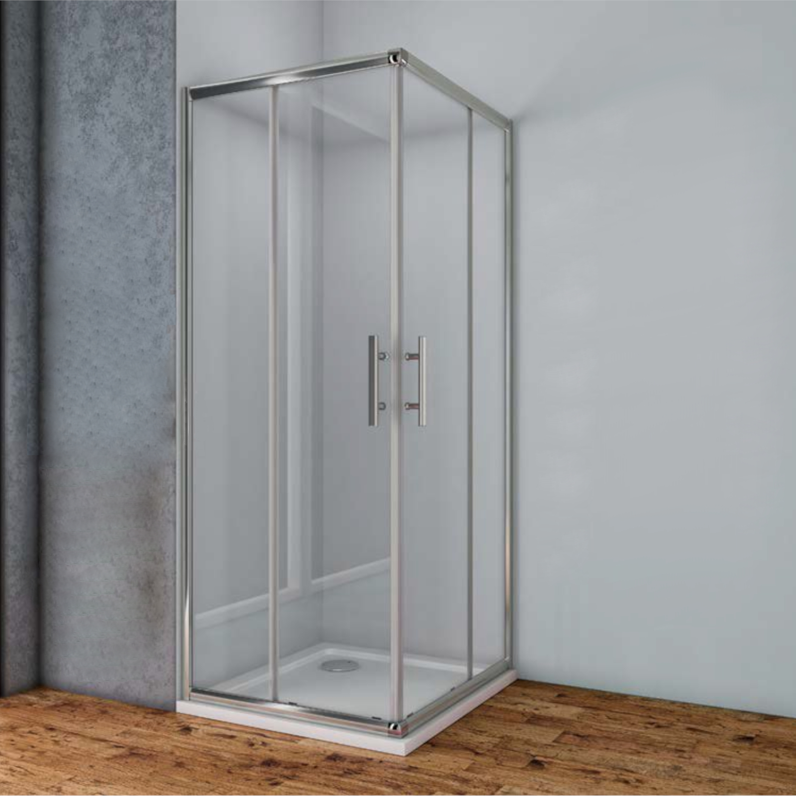 Box Doccia In PVC - 70x70 Cm, Altezza 170 Cm, Ingresso Angolare, Porta Pieghevole, Colore Bianco - Foto 4