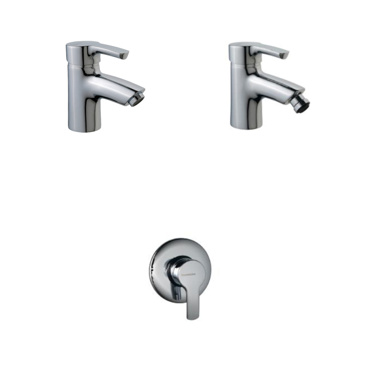 Set miscelatori bagno treemme logic lavabo bidet e incasso doccia