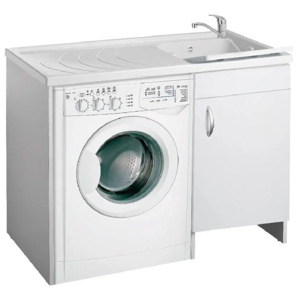 Euroceramica - Coprilavatrice Eco 109x60 cm Bianco Lucido con Vasca a Destra Euroceramica - Coprilavatrice Eco 109x60 cm Bianco Lucido con Vasca a Destra