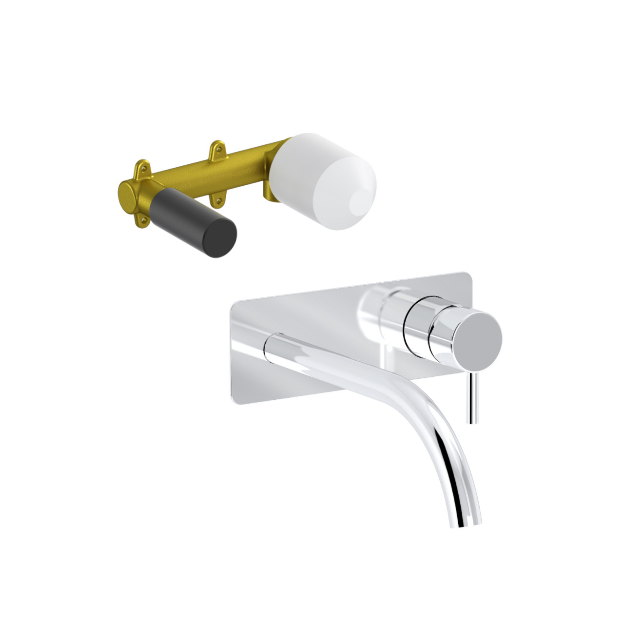 Eurorama - Tocco - Miscelatore Lavabo a Parete Cromato