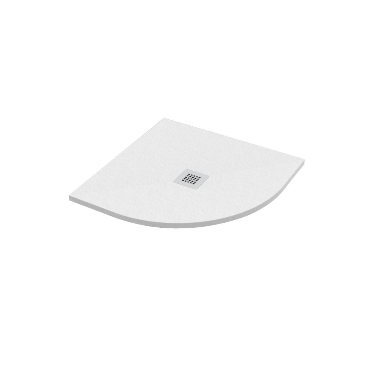 Piatto doccia 80x80 cm semicircolare bianco effetto pietra scarico laterale con piletta