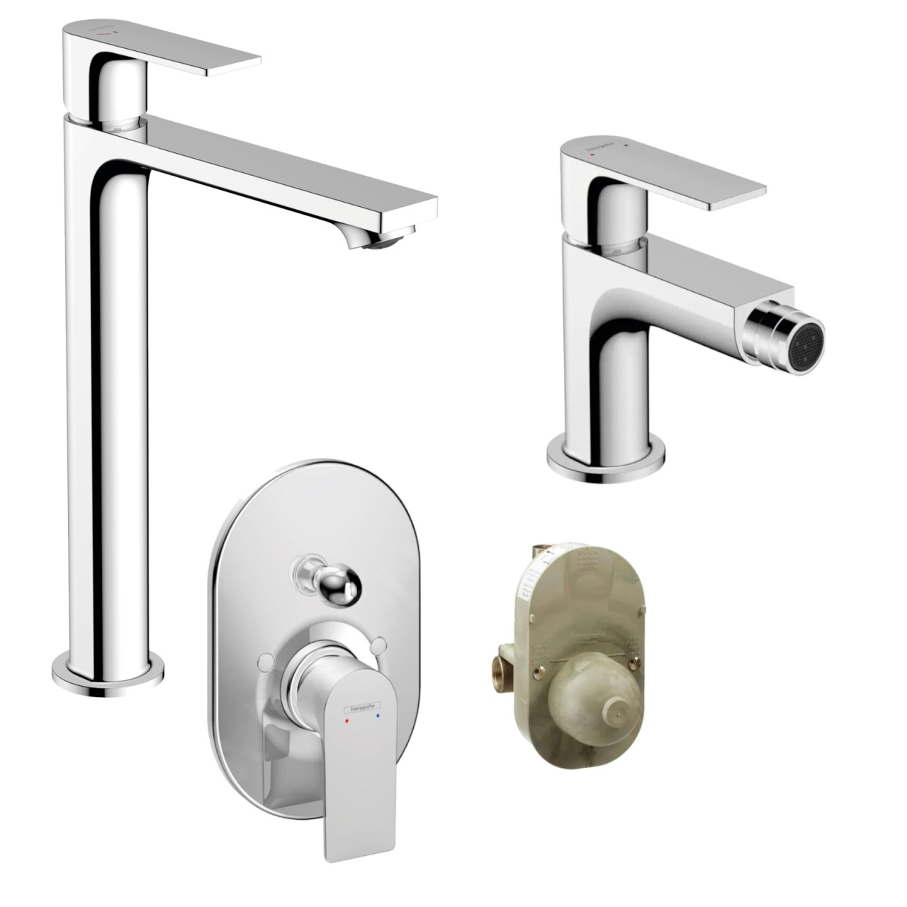 Set miscelatori hansgrohe rebris e lavabo alto bidet doccia deviatore