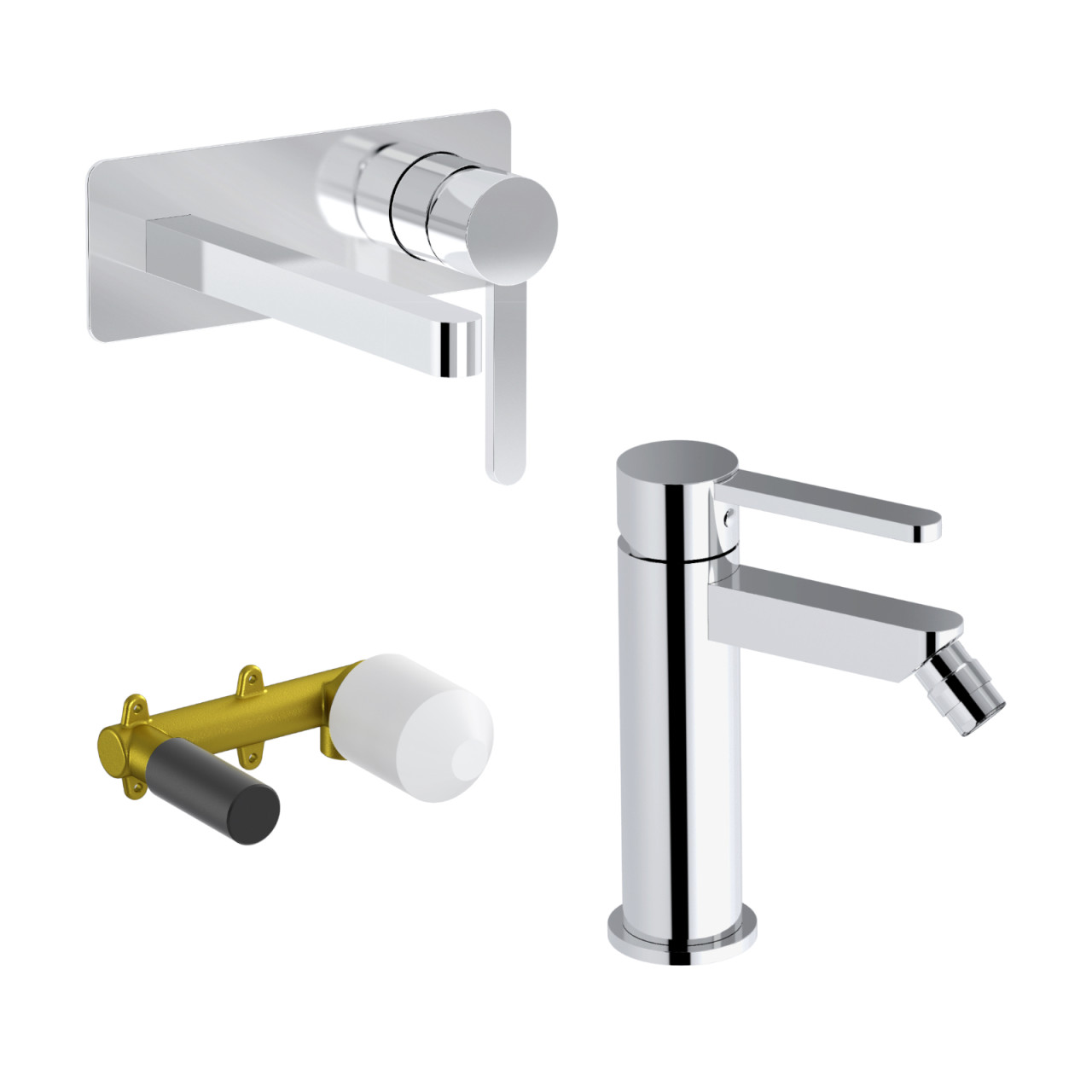 Eurorama - Irina - Set miscelatori bagno cromati - Moderno e minimalista