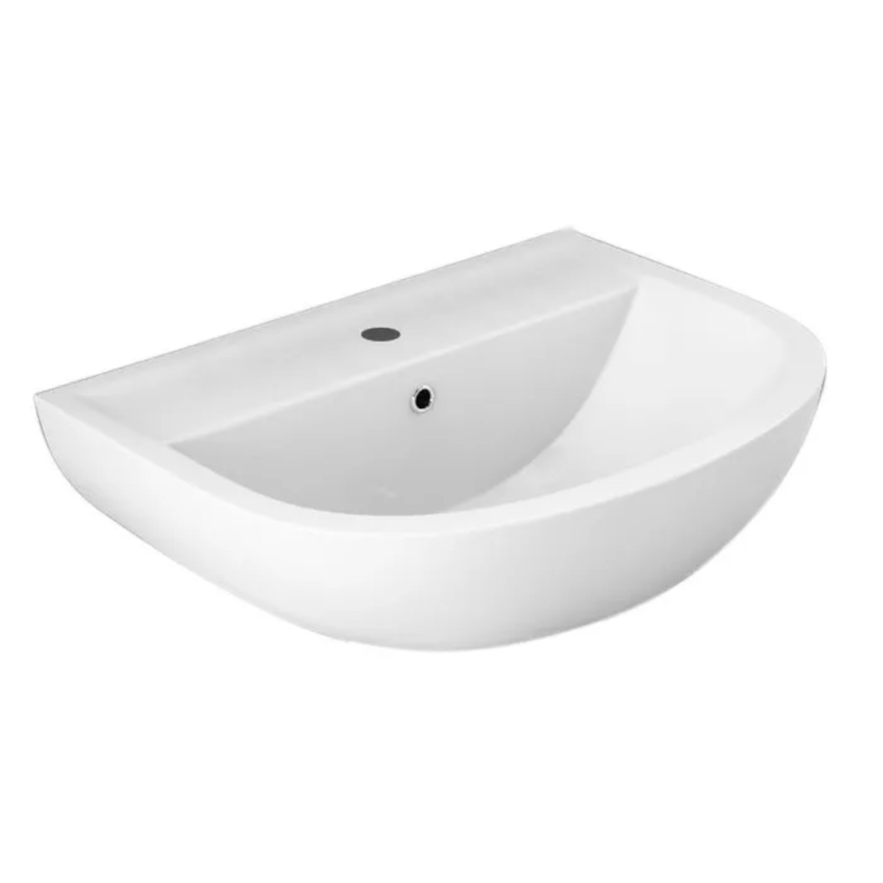 Lavabo sospeso da 55 cm rak compact in ceramica bianco lucido