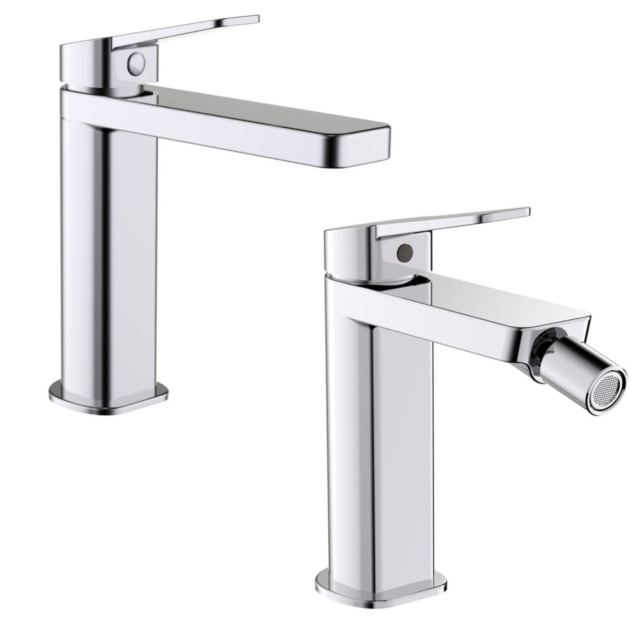 Quaranta - Habibi - Set miscelatori bagno lavabo e bidet - Cromo - Ottone