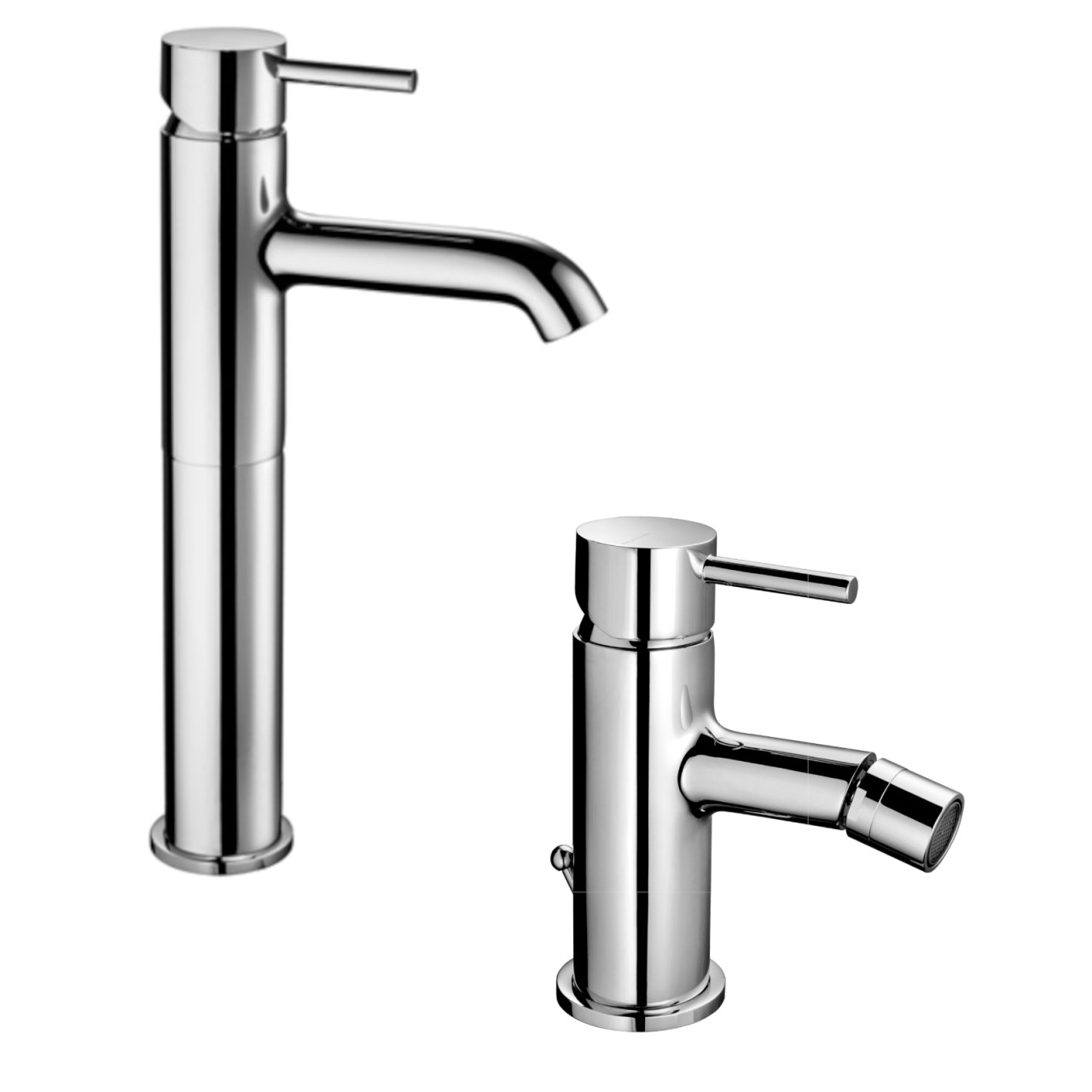 Set miscelatori palazzani mimo lavabo alto e bidet in ottone cromo
