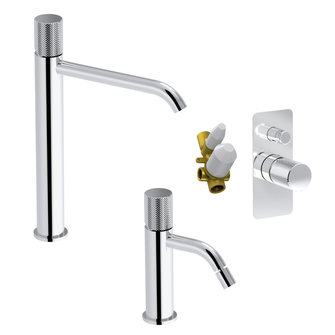 Eurorama - Eletta Tecno - Set miscelatori bagno cromo