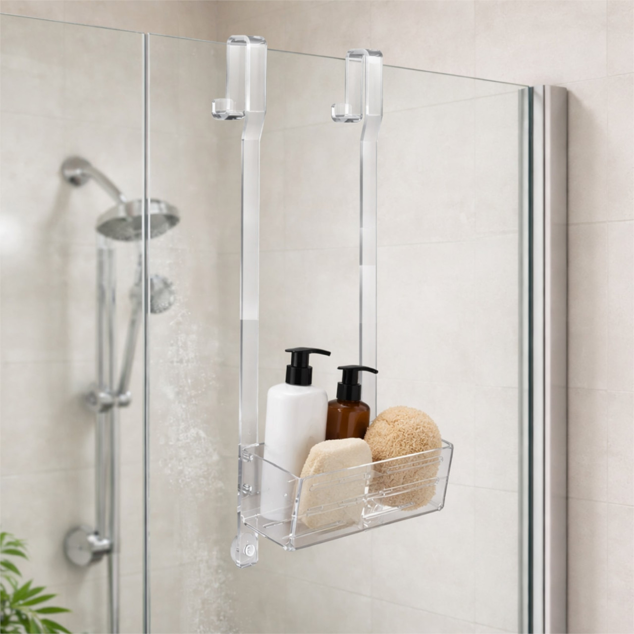 Mensola doccia con ventose in plexiglas per box con telaio di Tl Bath