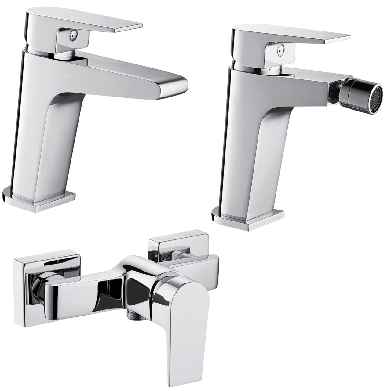 Rubinetteria Quaranta - Aria - Set miscelatori bagno cromo ottone