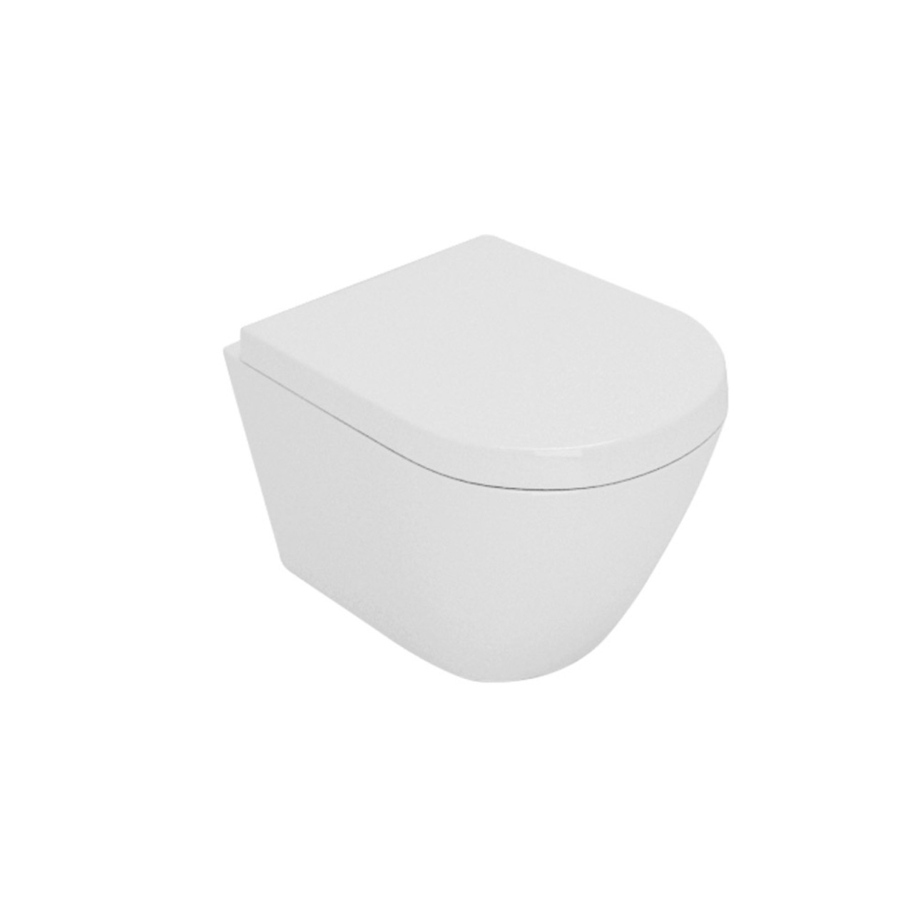 Vaso sospeso opera laguna senza brida in ceramica bianco opaco con sedile avvolgente