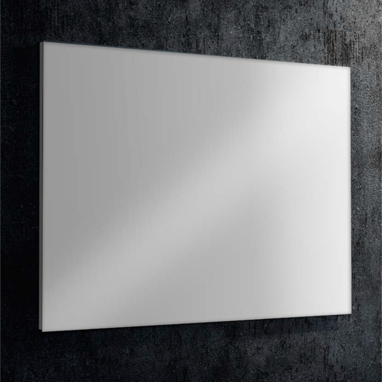 Specchio bagno 60x80 cm con telaio perimetrale in pvc estruso grigio