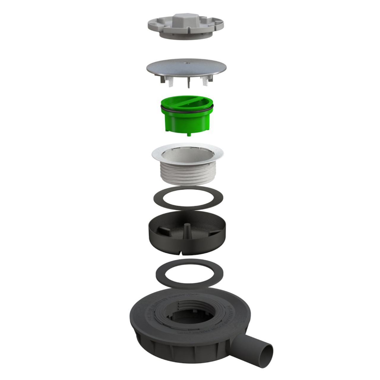 Piletta di scarico ribassata da 90 mm con filtro anti odore