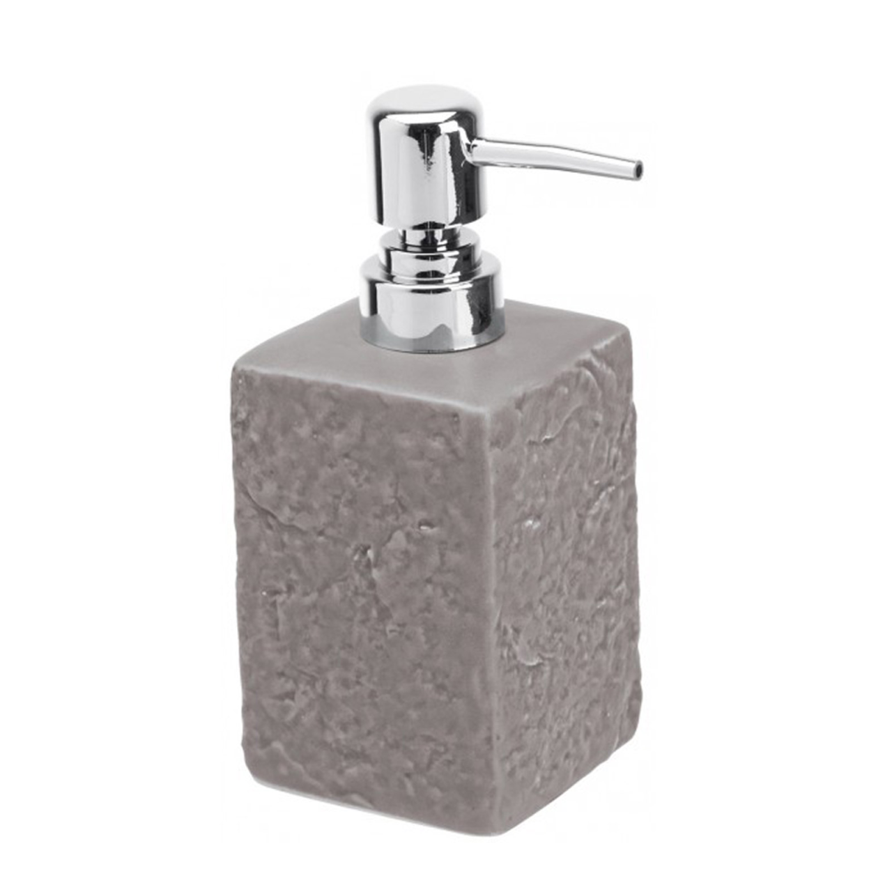 Dispenser sapone in ceramica grigio effetto pietra