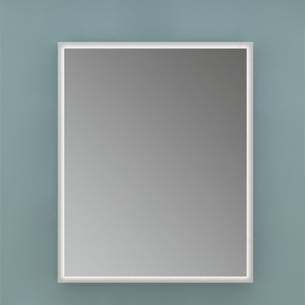 Specchio bagno led da 73 cm bianco opaco con sistema antiappannamento