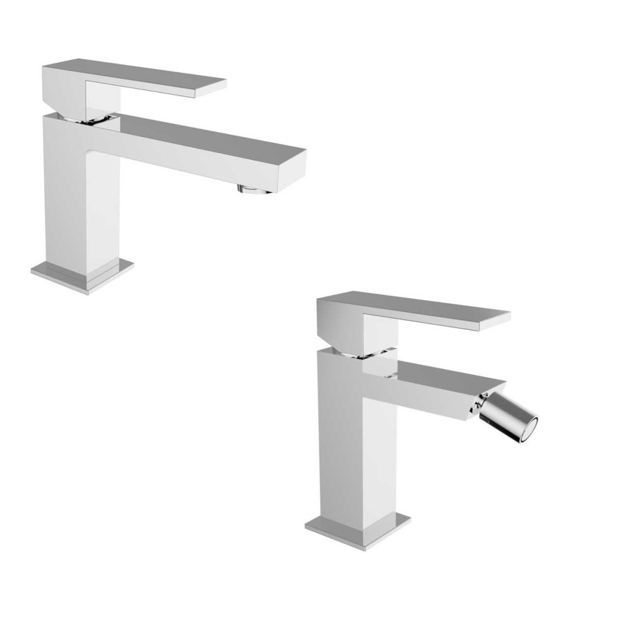 Bianchi - Metro - Set miscelatori lavabo e bidet - Cromo - Ottone