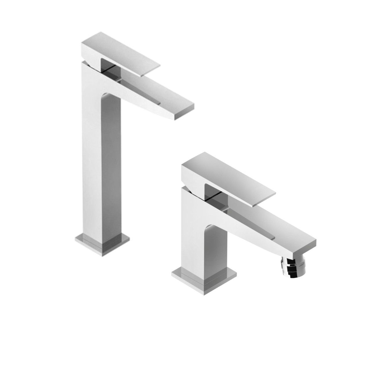 Eurorama - Tovo - Miscelatore Lavabo Alto e Bidet - Cromo - Ottone
