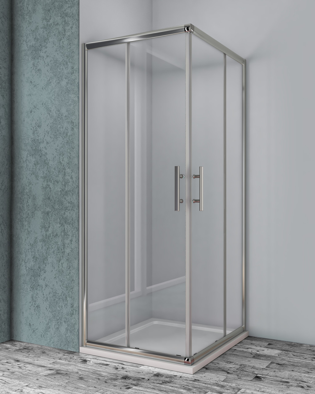 Box doccia 80x90 cm apertura angolare con cristallo trasparente da 6 mm