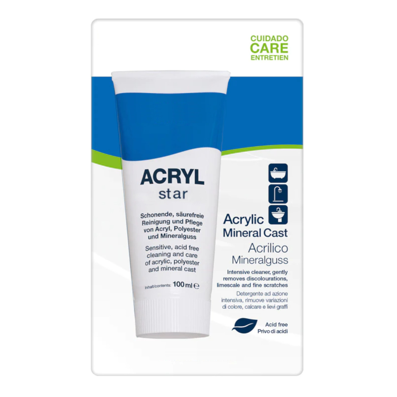 Pasta lucidante e detergente 100 ml per superfici in acrilico o in mineralmarmo