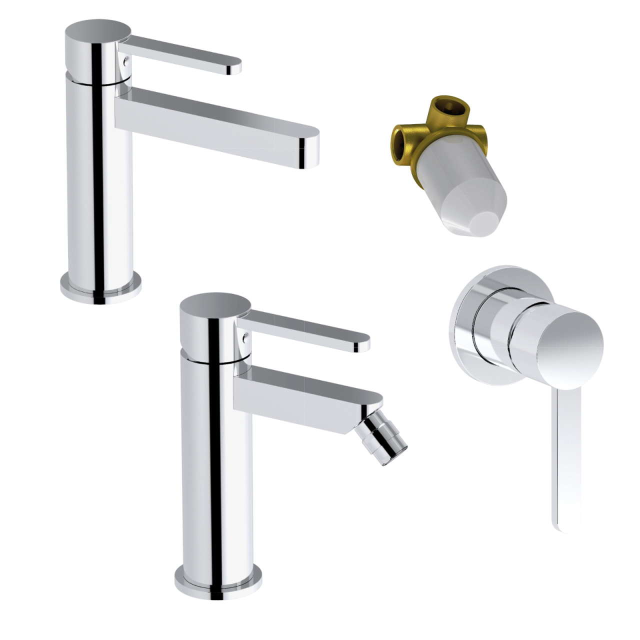 Eurorama - Irina - Set Miscelatori Bagno Cromati - Moderno