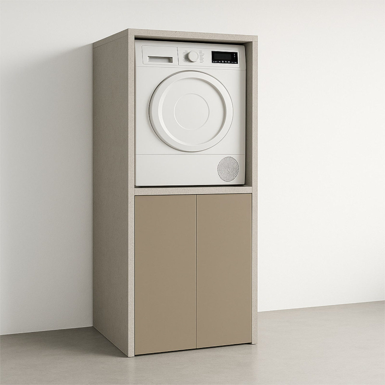 Colonna porta lavatrice e asciugatrice con ante tortora opaco