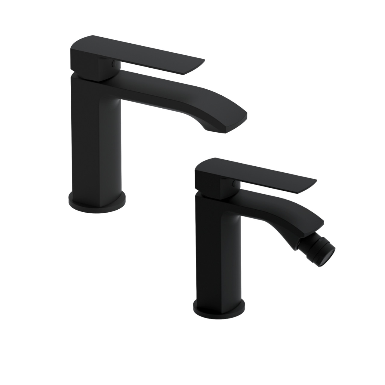 Miscelatore lavabo e bidet nero opaco son scarico click clack