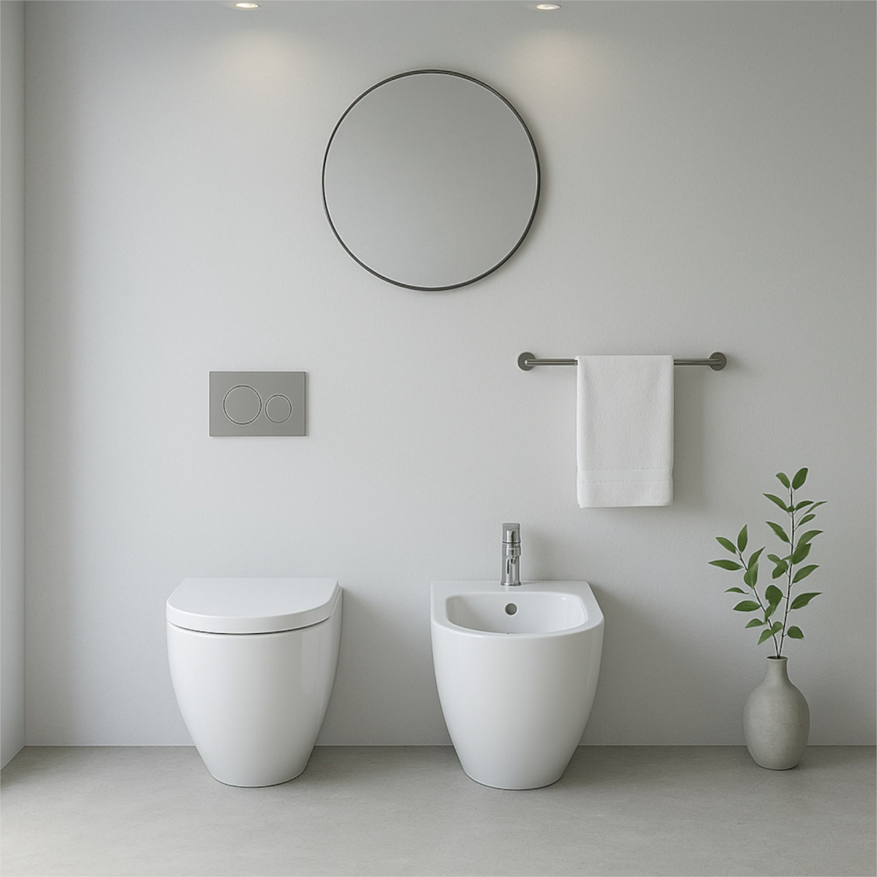 Euroceramica - Croma - Sanitari filomuro scarico traslato senza brida
