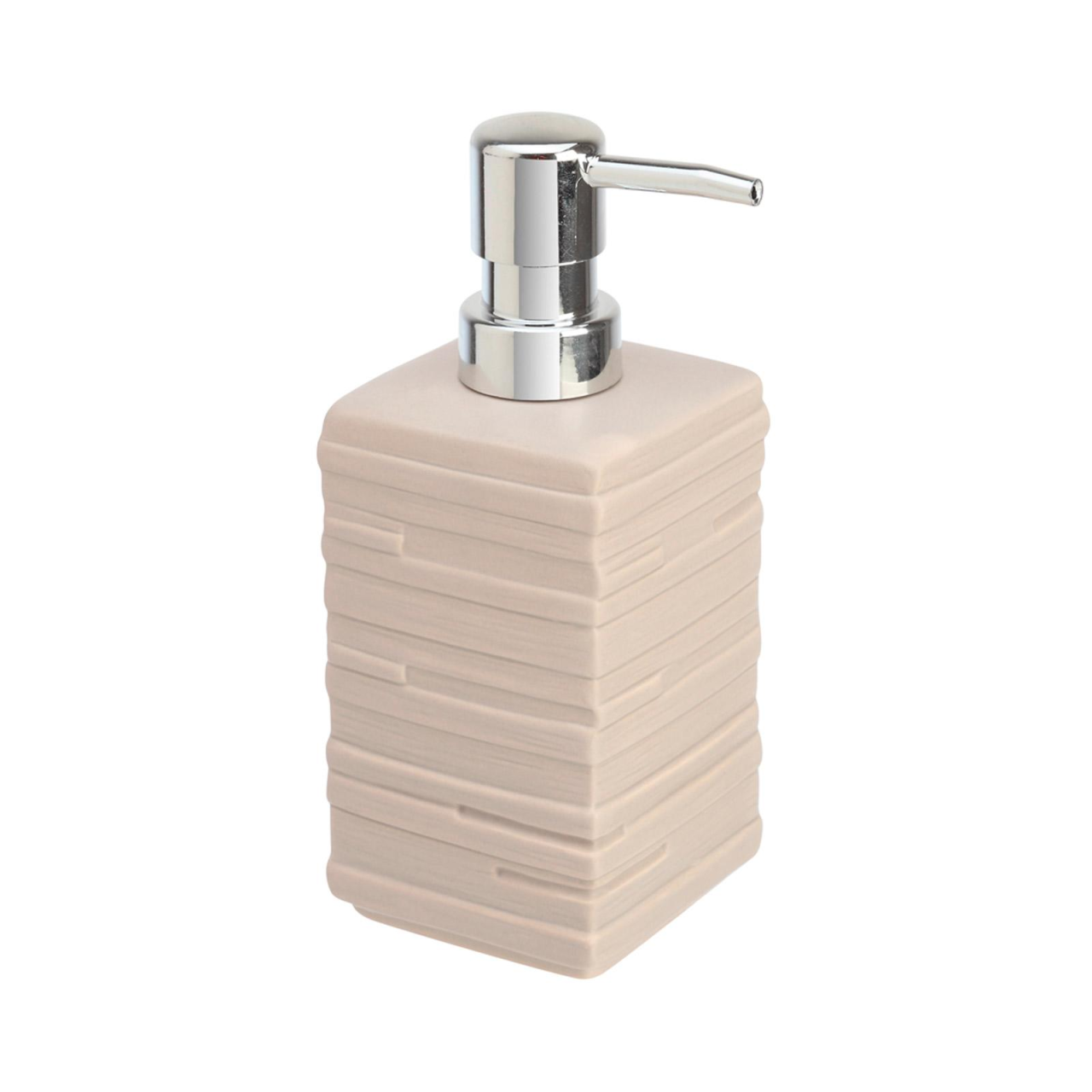 Dispenser sapone in ceramica beige effetto pietra