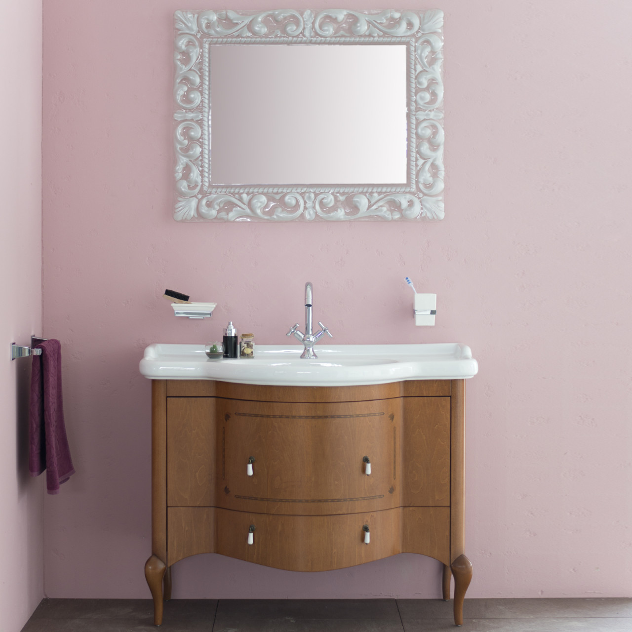 COMPRA SUBITO  MOBILE BAGNO CLASSICO 100 CM LEGNO MASSELLO NOCE