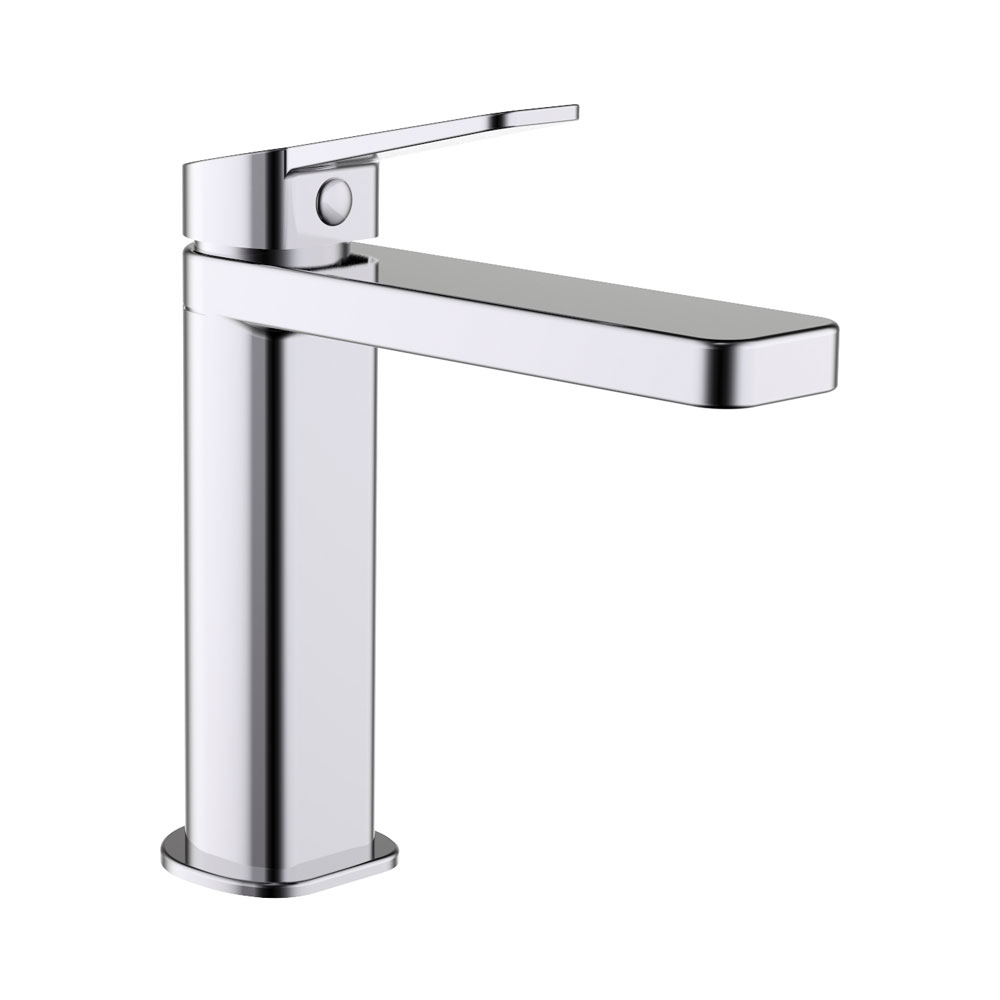 Quaranta - Habibi - Miscelatore Lavabo con Scarico Click Clack - Cromo - Ottone