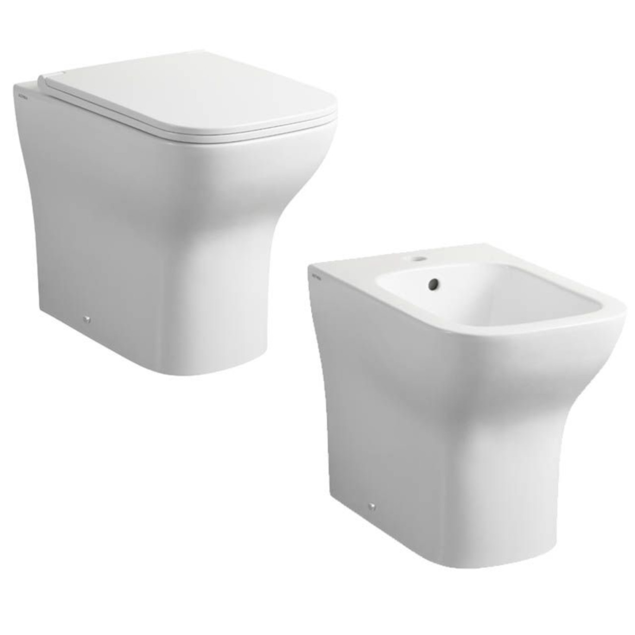 Sanitari bagno filomuro althea seven bianchi con copriwc slim soft close in ceramica