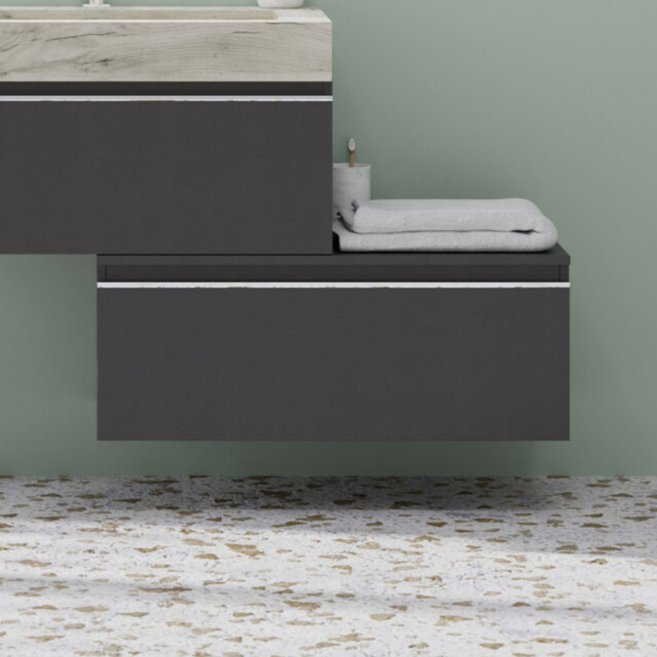 Cassettone sospeso da 80 cm lino