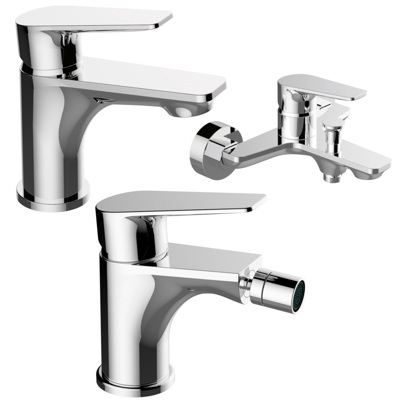 Quaranta - Sprint - Set miscelatori bagno lavabo bidet vasca - Cromo - Ottone