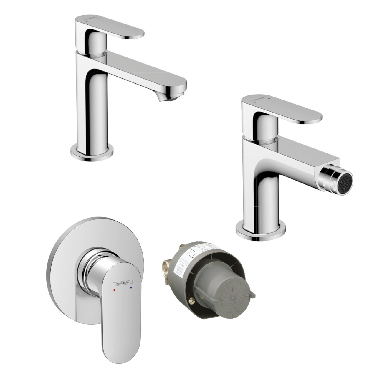 Set miscelatori Hansgrohe Rebris S lavabo bidet doccia incasso cromato