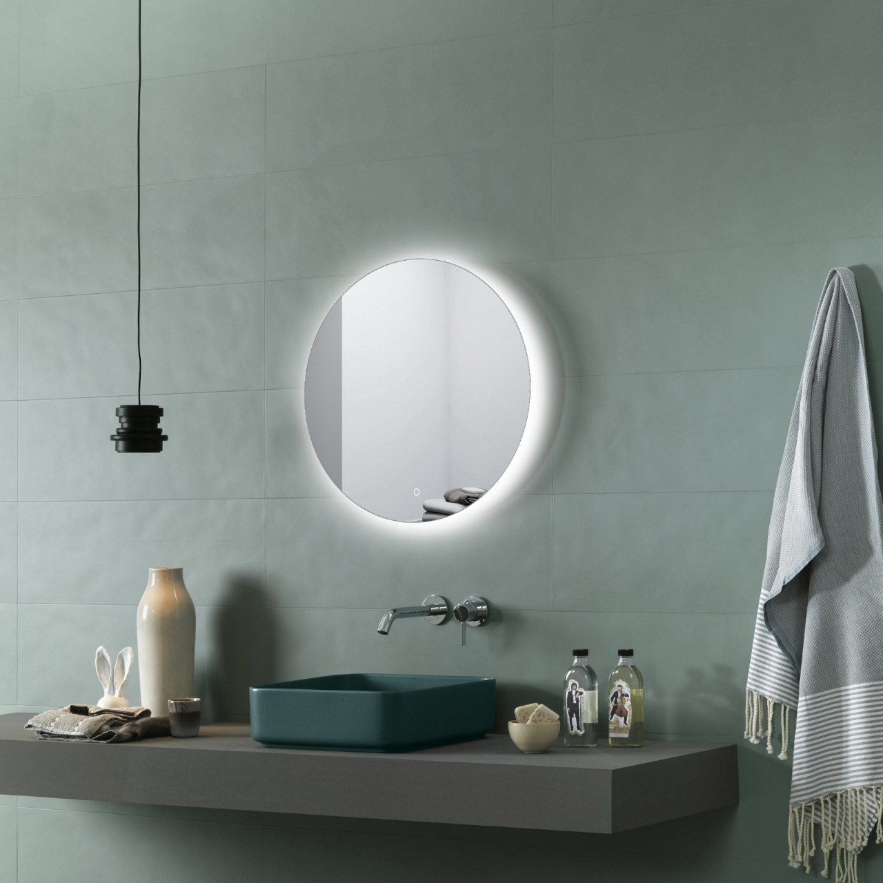 Euroceramica - Specchio Tondo Retroilluminato LED 80 cm