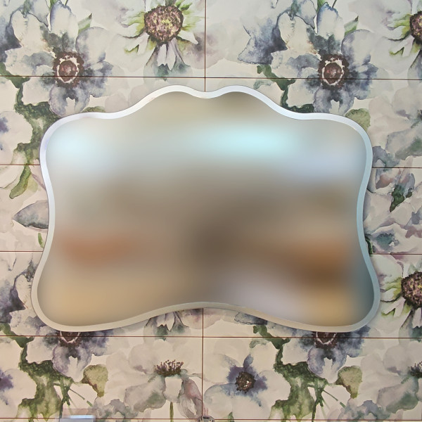 Specchio filo lucido sagomato 70x100 cm con bordo satinato