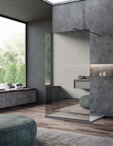 Walk-in da 90 cm in cristallo specchiato