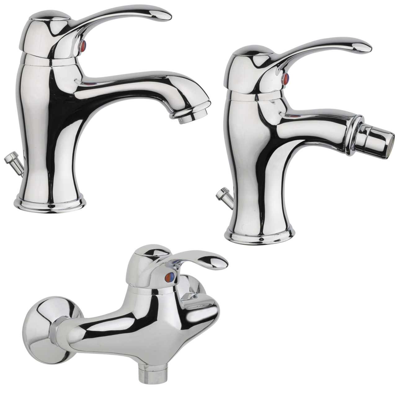 Quaranta - Jolly - Set miscelatori bagno classico lavabo bidet doccia - Cromo