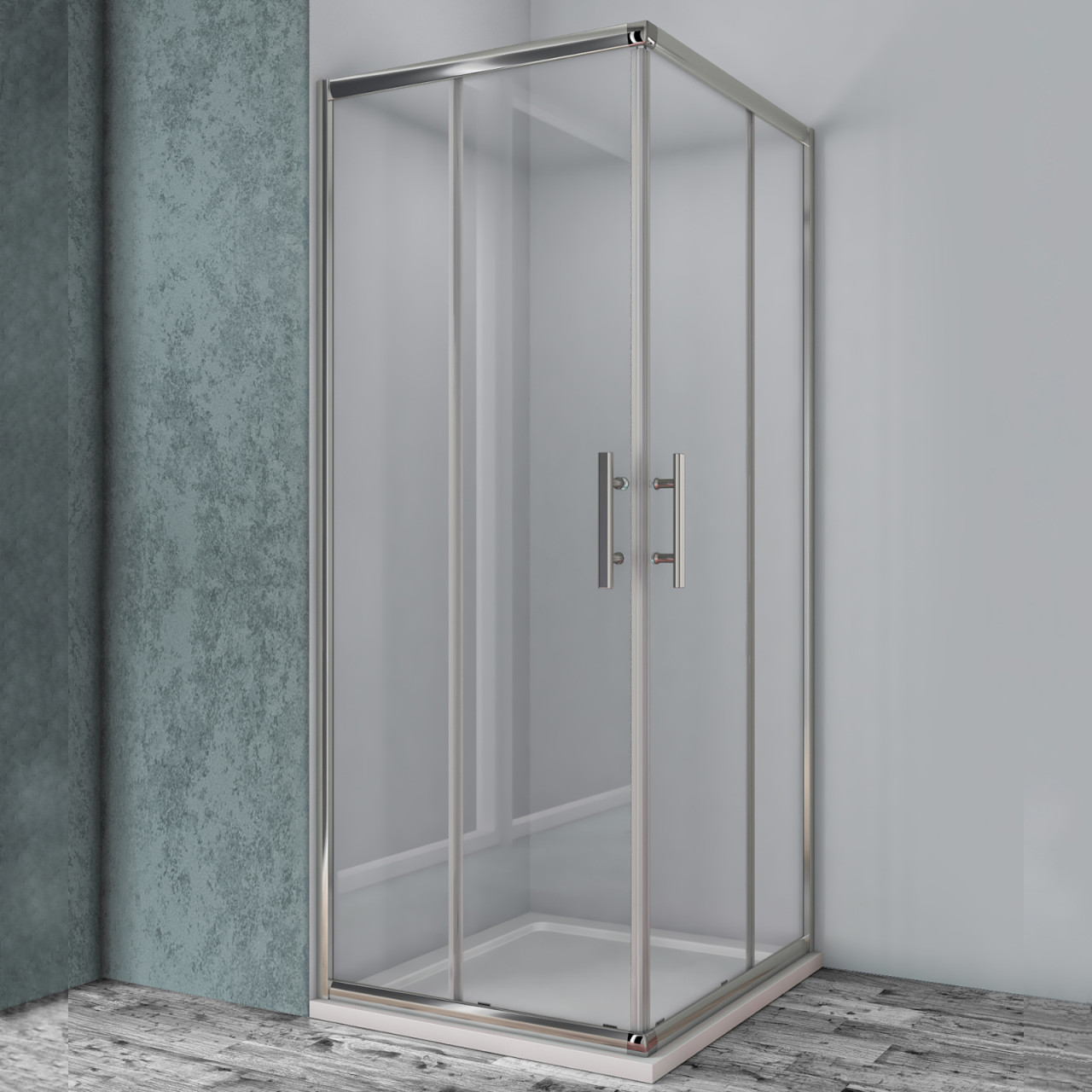 Box doccia 100x100 cm apertura angolare con cristallo trasparente da 6 mm