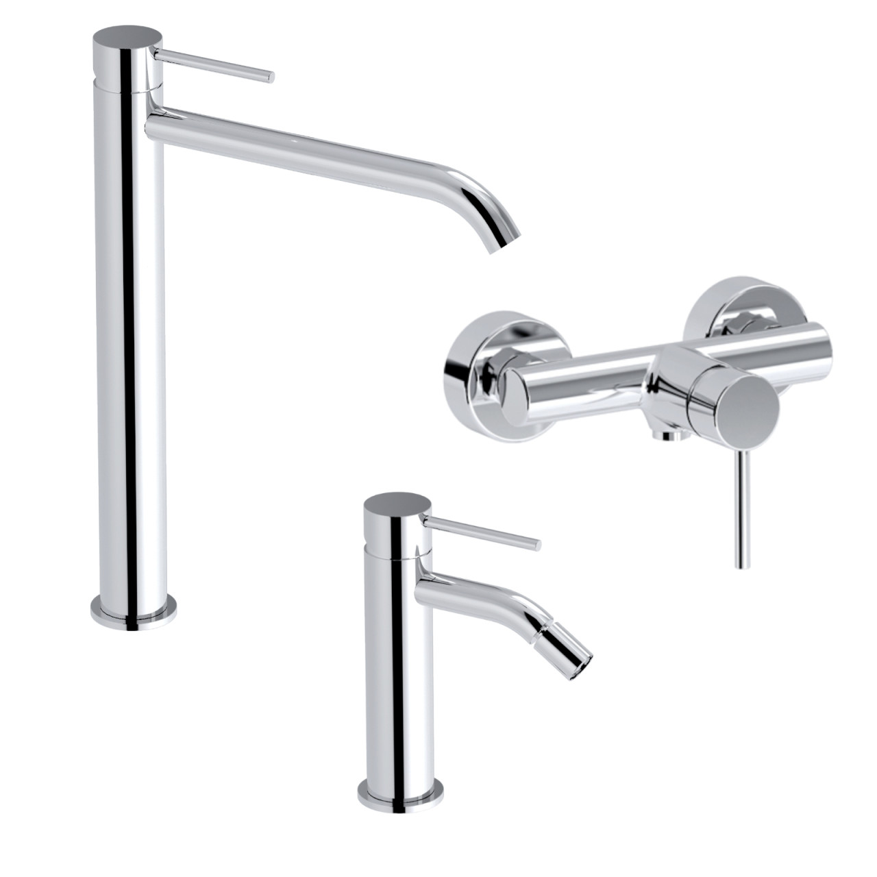 Eurorama - Tocco - Set miscelatori bagno cromo senza doccetta