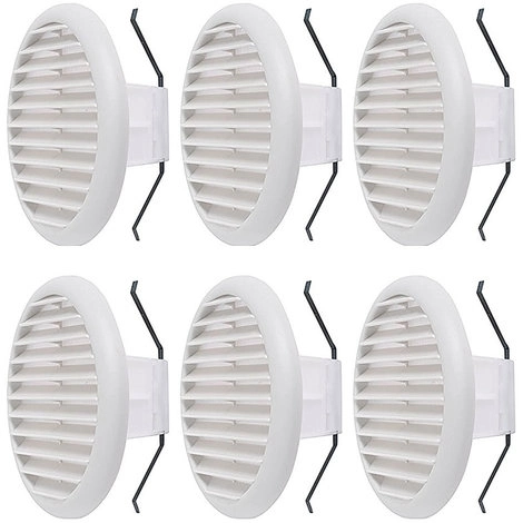 Griglia aereazione diam. 125 mm in abs bianca con molla e rete