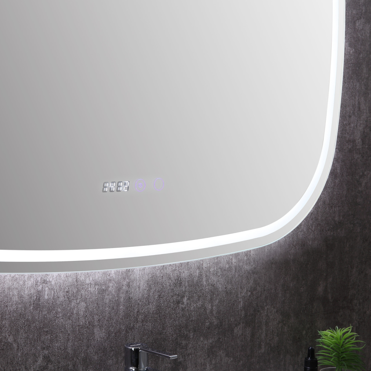 Specchio da bagno ovale a LED, 91,4 x 61 cm, con luminosità