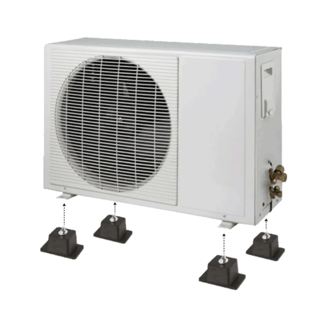 Kit di 4 supporti a pavimento in gomma antivibranti