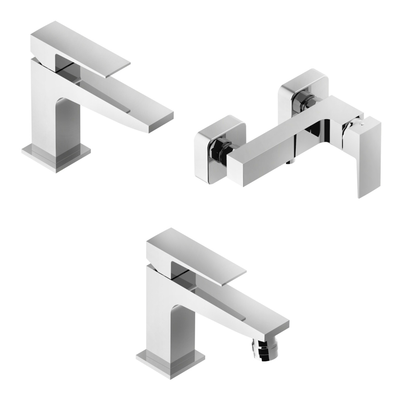 Eurorama - Tovo - Set Rubinetti Bagno - Cromo - Ottone