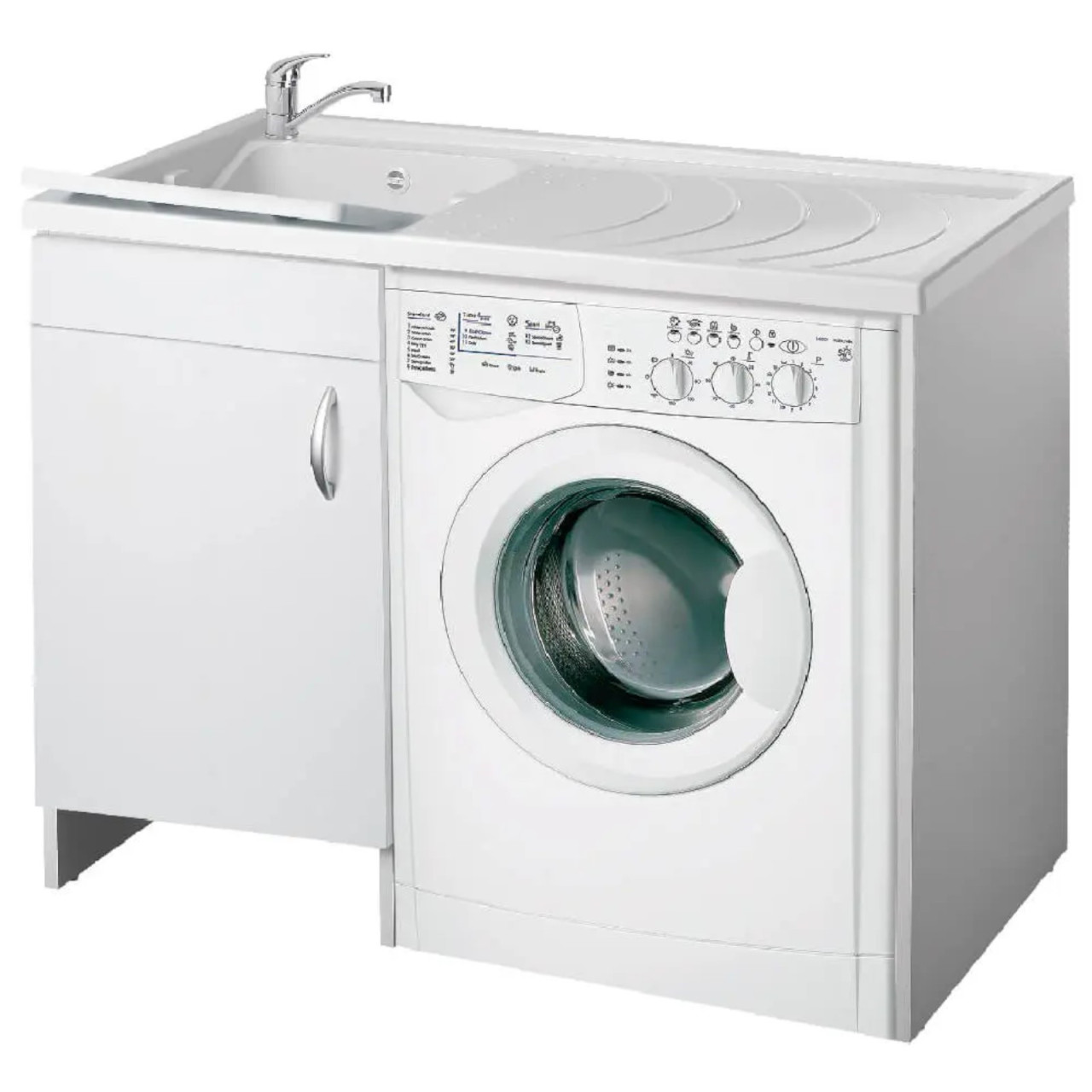 Euroceramica - Coprilavatrice 109x60 cm Bianco Lucido Vasca Sinistra