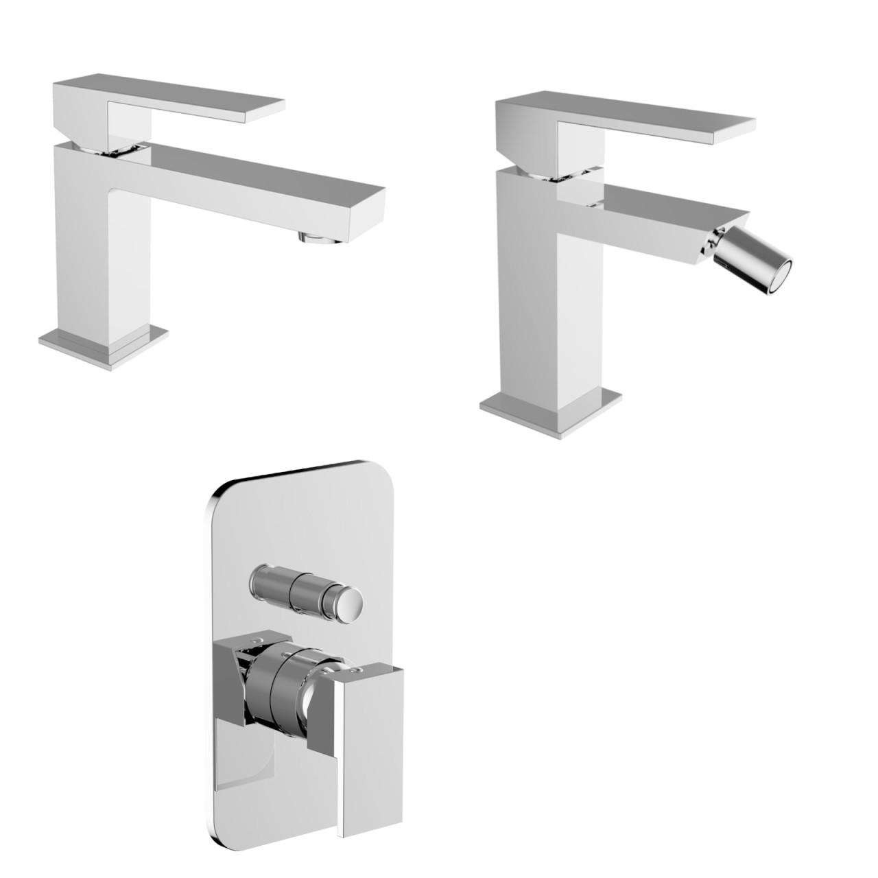 Bianchi - Metro - Set miscelatori lavabo bidet doccia - Cromo - Ottone