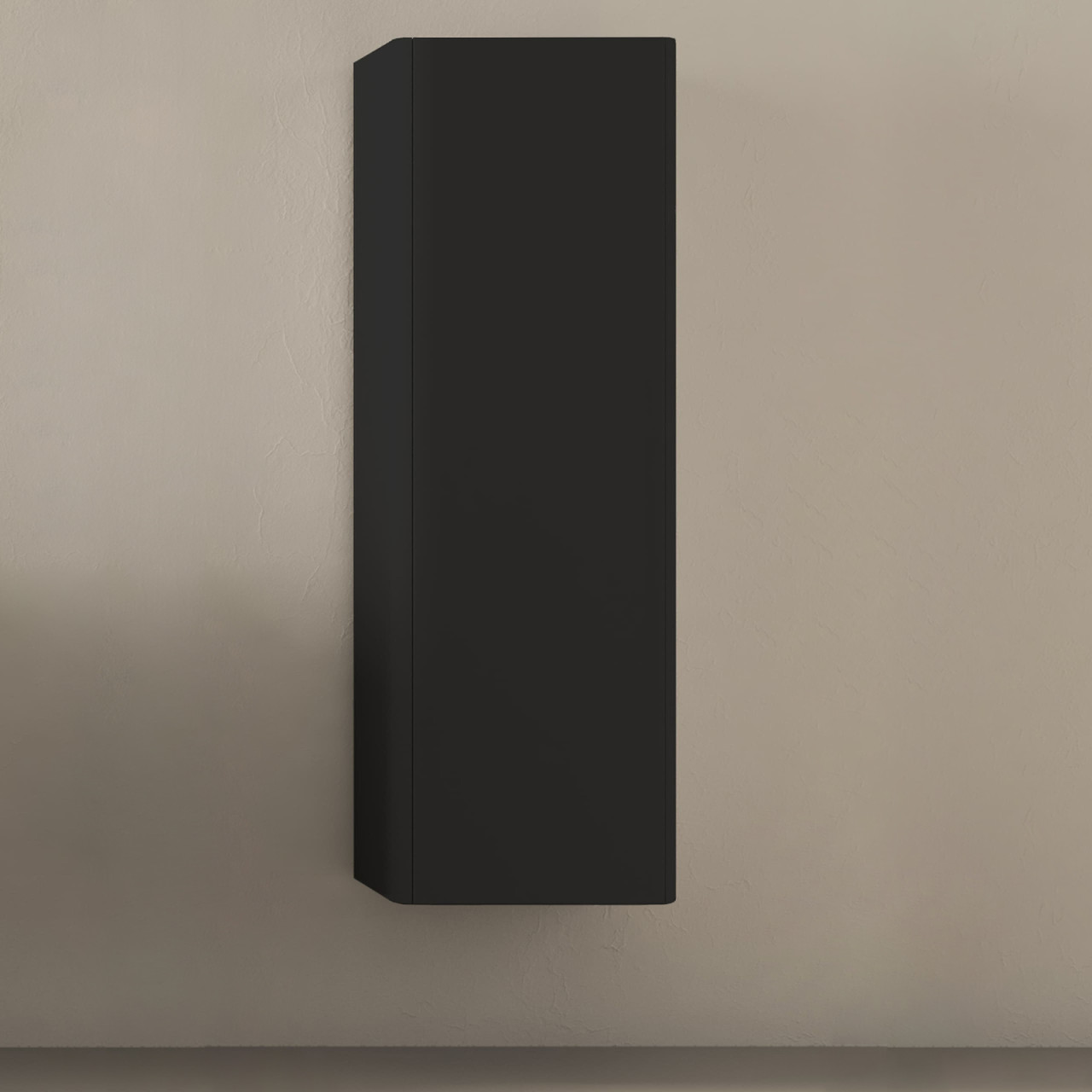 Colonna bagno sospesa h.130 cm nero grafite con apertura ad anta