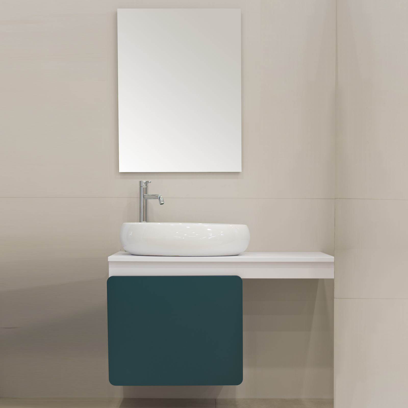 Mobile bagno sospeso cm 85 arredo con lavabo venato