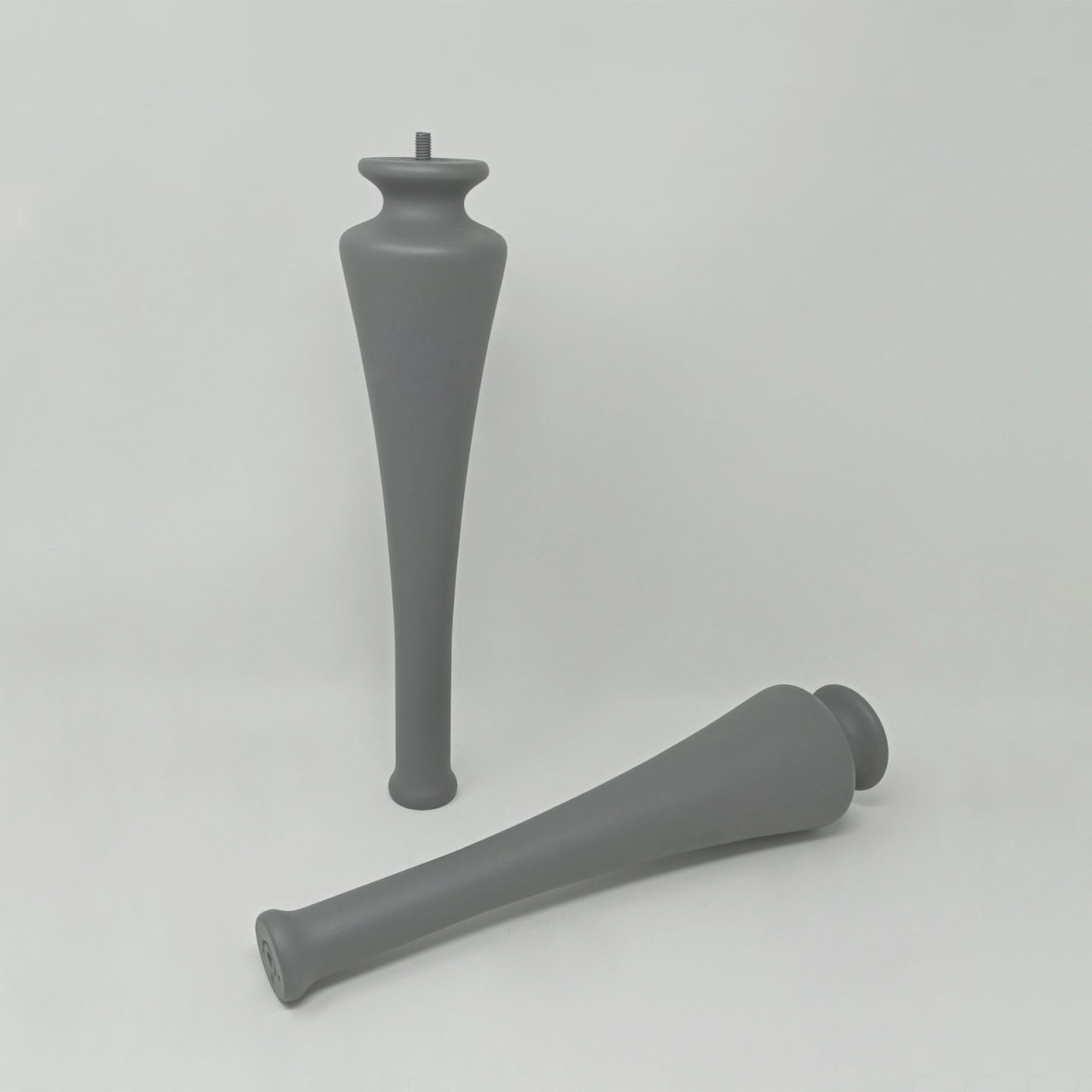 Set di 2 piedi in legno massello grigio nuvola per mobile cleo